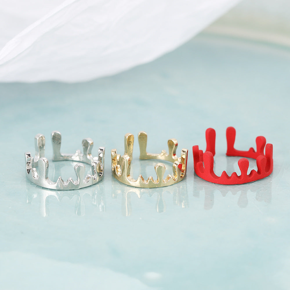 Halloween Irregular Crown Shape Ring for Trendy Street Style