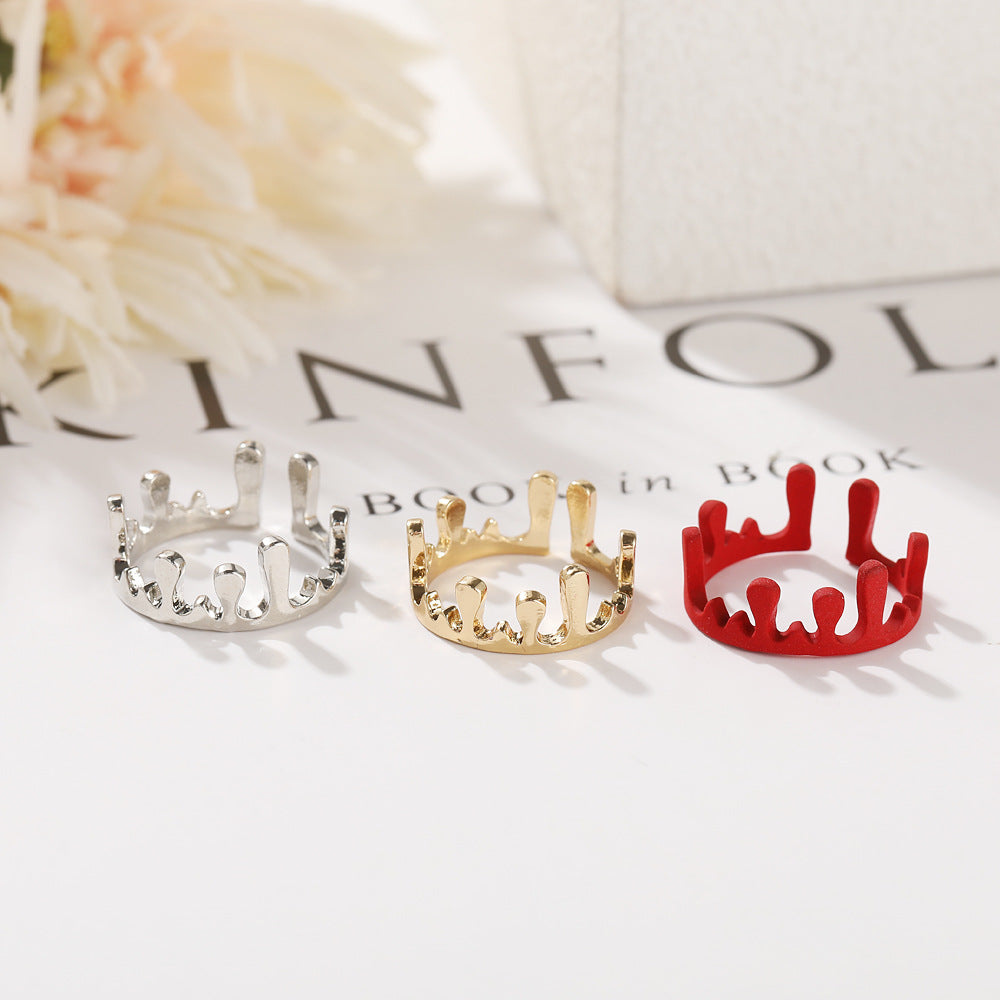 Halloween Irregular Crown Shape Ring for Trendy Street Style