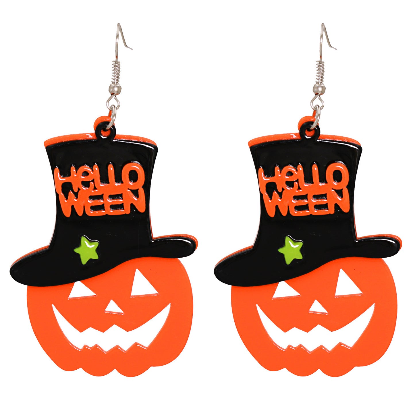 Halloween Pumpkin Ghost Acrylic Resin Earrings