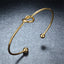 Handmade Minimalist Knot 18K Gold Plated Stainless Steel Cuff Bracelet