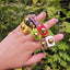 Heart-Shaped Irregular Multicolor Acrylic Resin Ring for Women