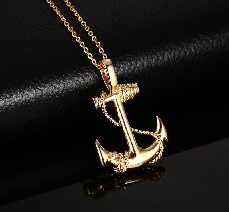 Hip-Hop Pirate Anchor Stainless Steel Men's Necklace