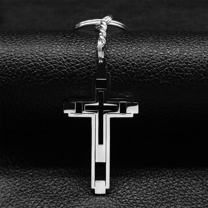 Hip-Hop Hollow Cross Stainless Steel Pendant Necklace