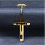 Hip-Hop Hollow Cross Stainless Steel Pendant Necklace