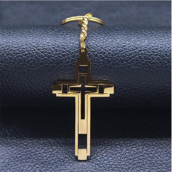 Hip-Hop Hollow Cross Stainless Steel Pendant Necklace