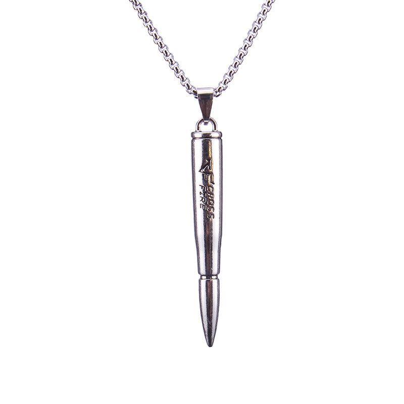 Hip-Hop Geometric Trident Blade Pendant Necklace for Men