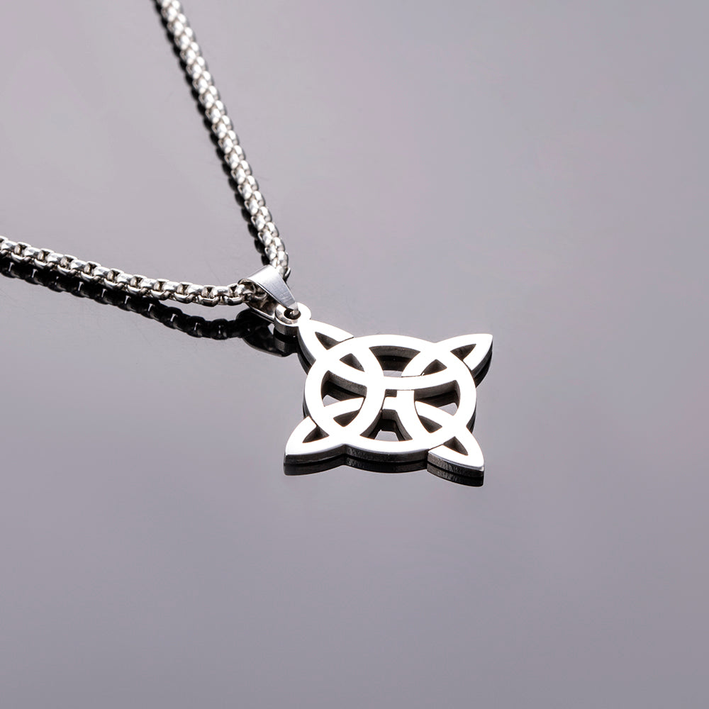 Geometric Stainless Steel Celtic Knot Pendant Necklace