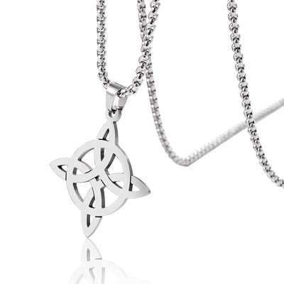 Geometric Stainless Steel Celtic Knot Pendant Necklace