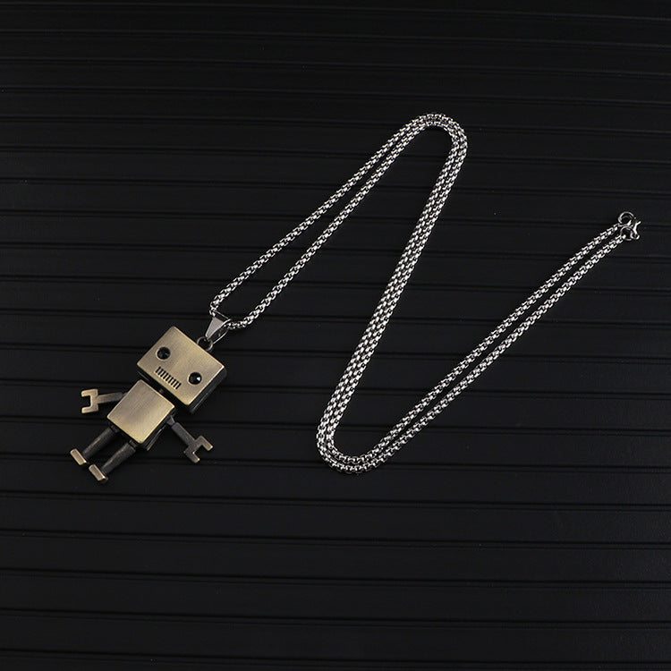 Hip Hop Korean Robot Pendant Necklace for Couples