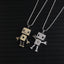 Hip Hop Korean Robot Pendant Necklace for Couples