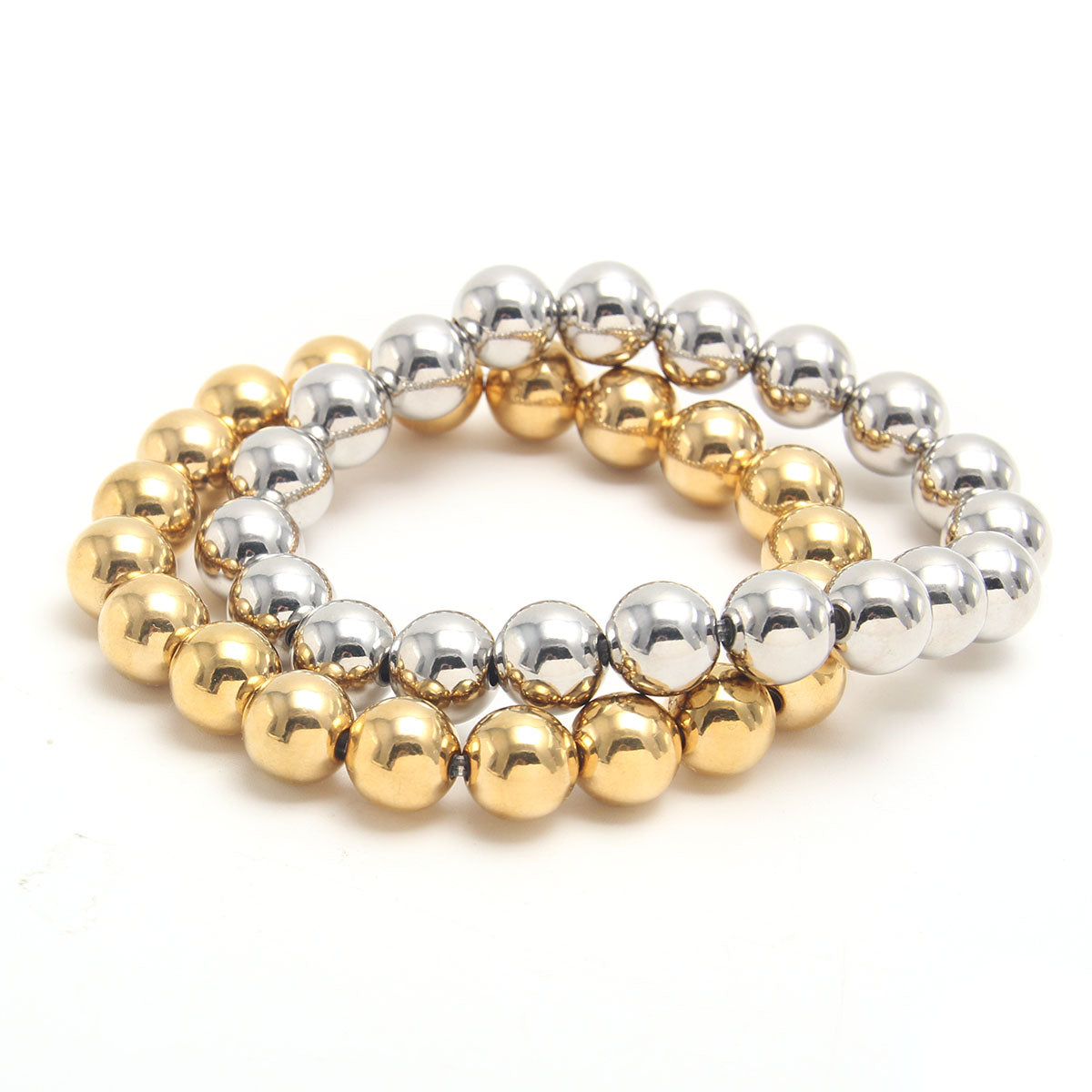 Hip-Hop Retro Stainless Steel Beaded Bracelet for Men