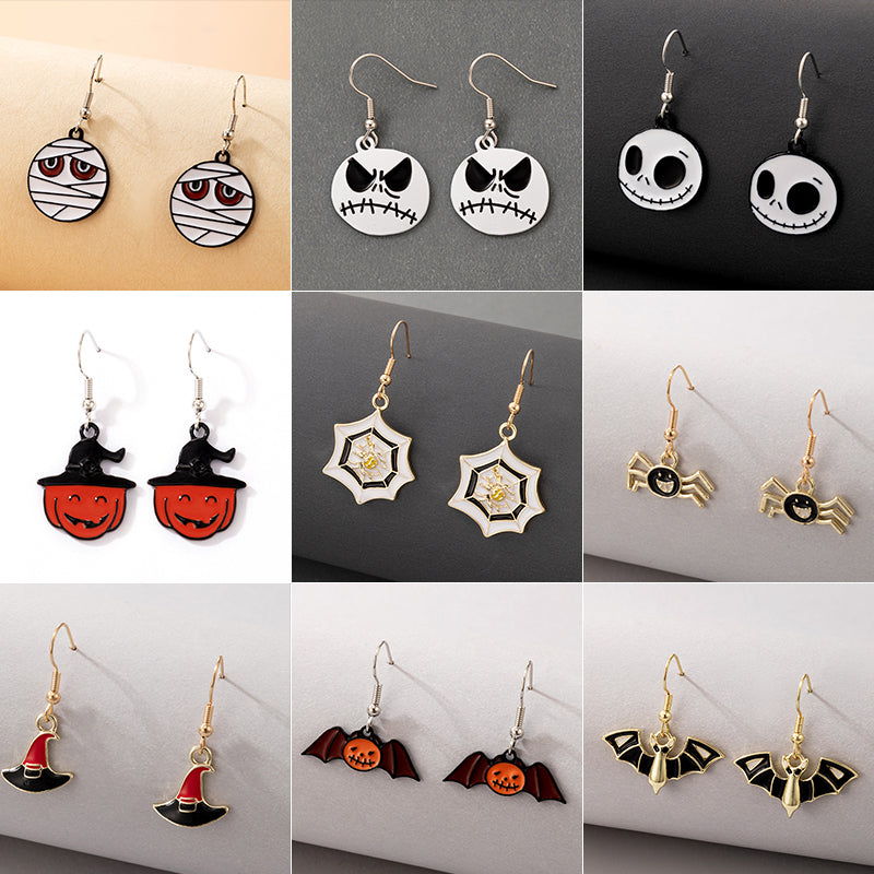 Hip-hop Holiday Halloween Earrings Drip Oil Scary Skull Earrings