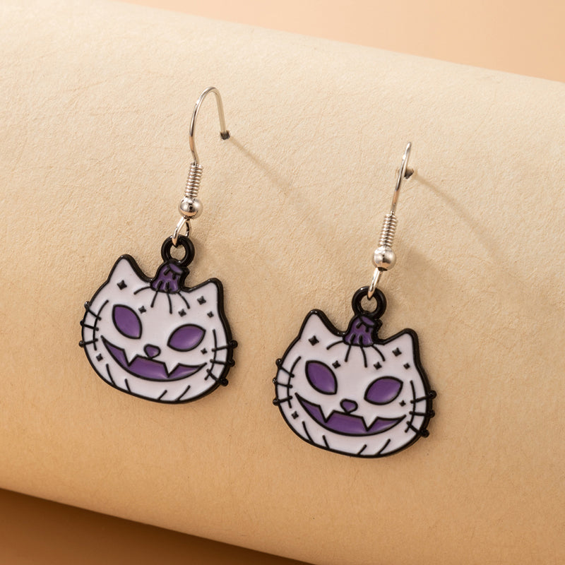 Halloween Skull and Ghost Pumpkin Alloy Earrings