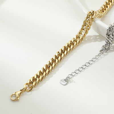 Hip-hop Titanium Steel Color Matching Cuban Chain Necklace
