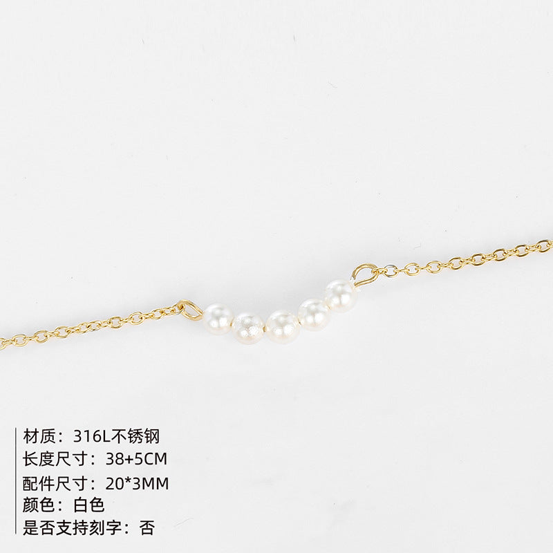Hot Sale Jewelry Necklace Simple And Delicate Stainless Steel Necklace Short Paragraph Pearl Necklace