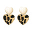 Hot Sale Leopard-print Alloy Heart-shaped Alloy Frosted Earrings
