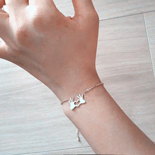 Caring Palm Hand Gesture Bracelet for Men and Women