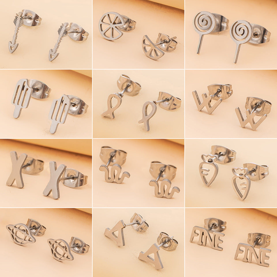 Stainless Steel Geometric Small Ear Cuff Clip Earrings