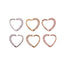 Hot Selling Micro-inlaid Zircon Round Nose Ring Peach Heart Stud Earrings