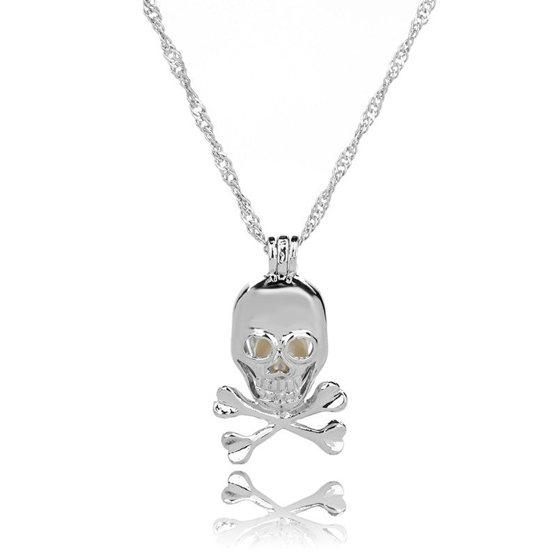 Hot-selling Luminous Openable Skull Pendant Halloween Luminous Necklace