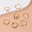 IG Style Geometric Butterfly 14K Gold Plated Open Ring with Zircon and Pearl Inlay
