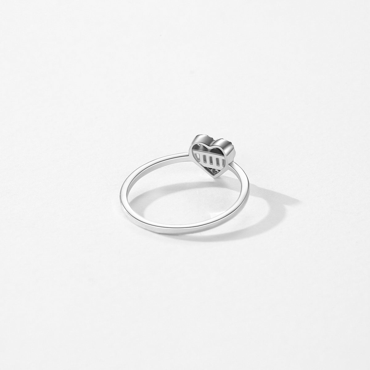 Modian S925 Sterling Silver Heart Zircon Ring for Women - Fashionable and Versatile Cube Design