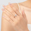 Modian S925 Sterling Silver Heart Zircon Ring for Women - Fashionable and Versatile Cube Design