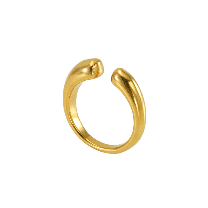 IG Style Geometric 18K Gold Plated Stainless Steel Asymmetric Ring