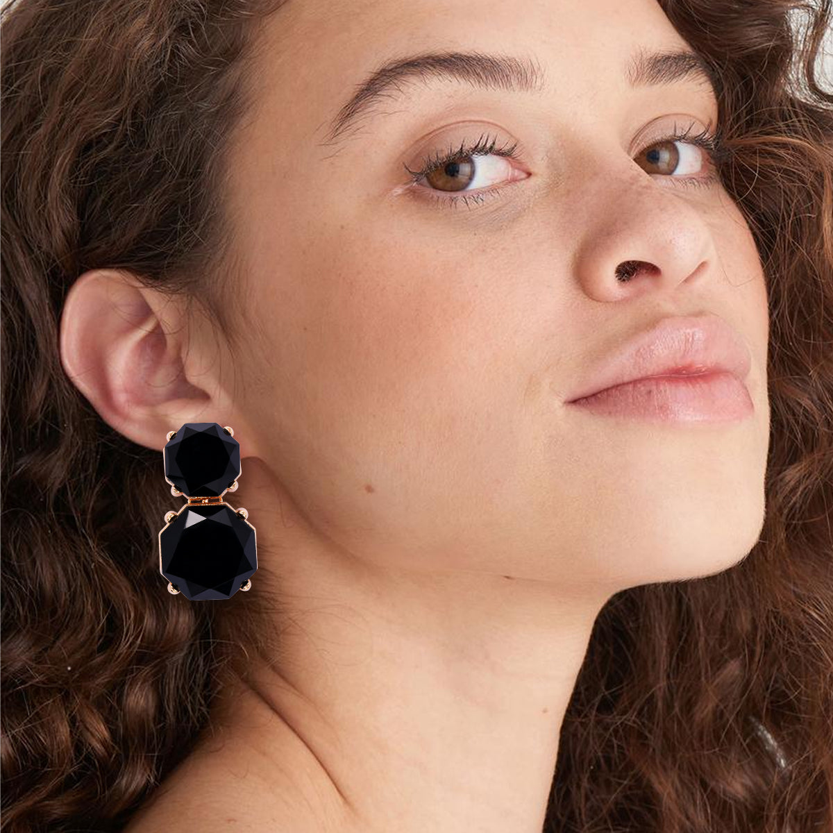 IG Style Geometric Resin Round Drop Earrings for Women