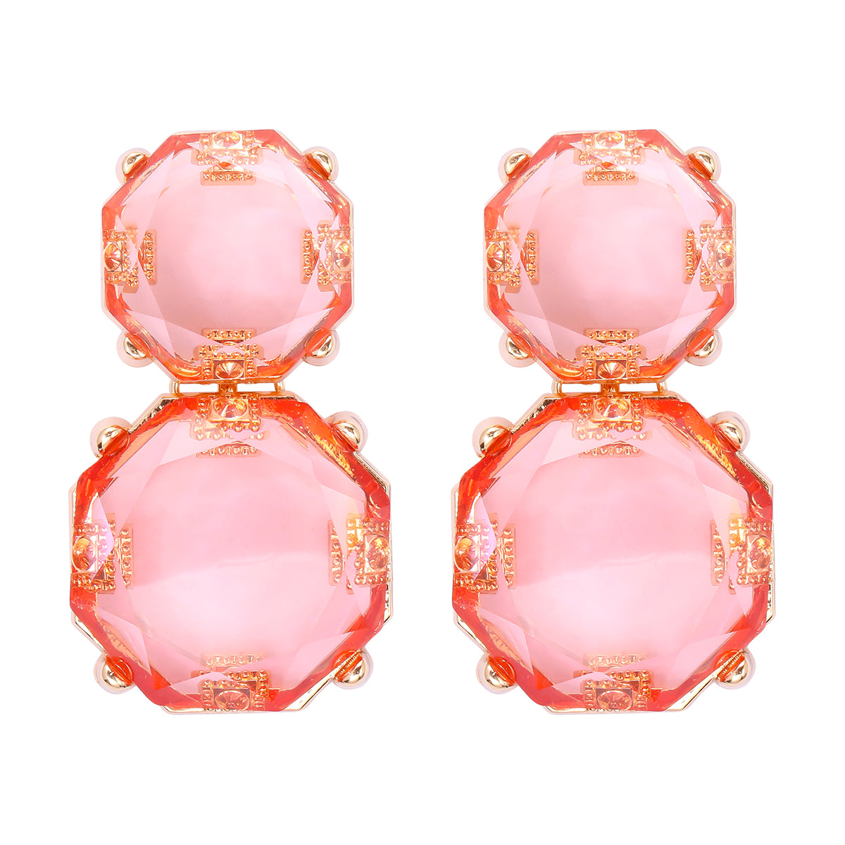 IG Style Geometric Resin Round Drop Earrings for Women