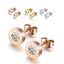 IG Style Roman Numerals Stainless Steel Rhinestone Couple Ear Studs