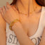 18K Gold Plated Stainless Steel Textured Chain Bracelet