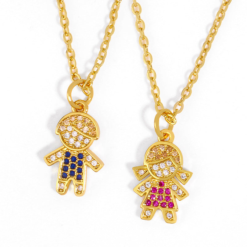 Japanese And Korean Couple Necklace Boys And Girls Diamond Pendant Diamond Necklace