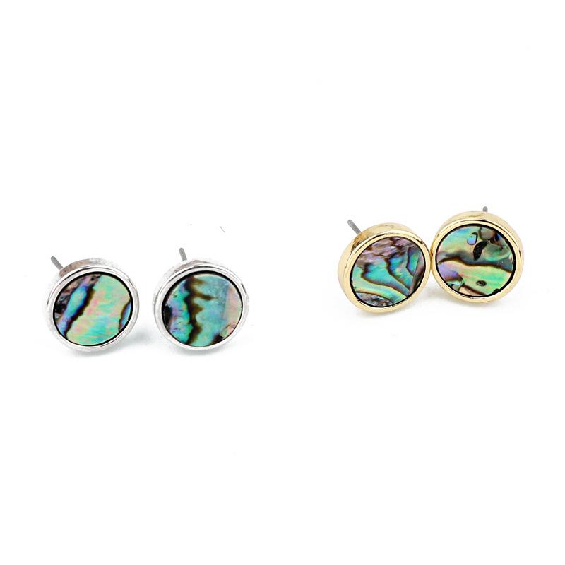 Jewelry Round Imitation Abalone Shell Earrings Colored Shell Earrings Resin Earrings
