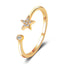 Korea Diamond Rings Sweet Simple Five-pointed Star Ring Fresh Wild Diamond-set Star Opening Women Ring