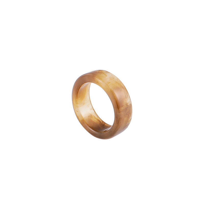 Korean Amber Acrylic Acetate Minimalist Mixed Color Ring