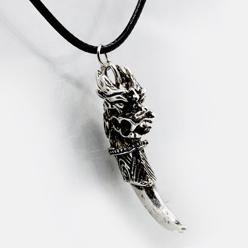 Korean Fashion Titanium Steel Love Heart and Wolf Fang Couple Necklace