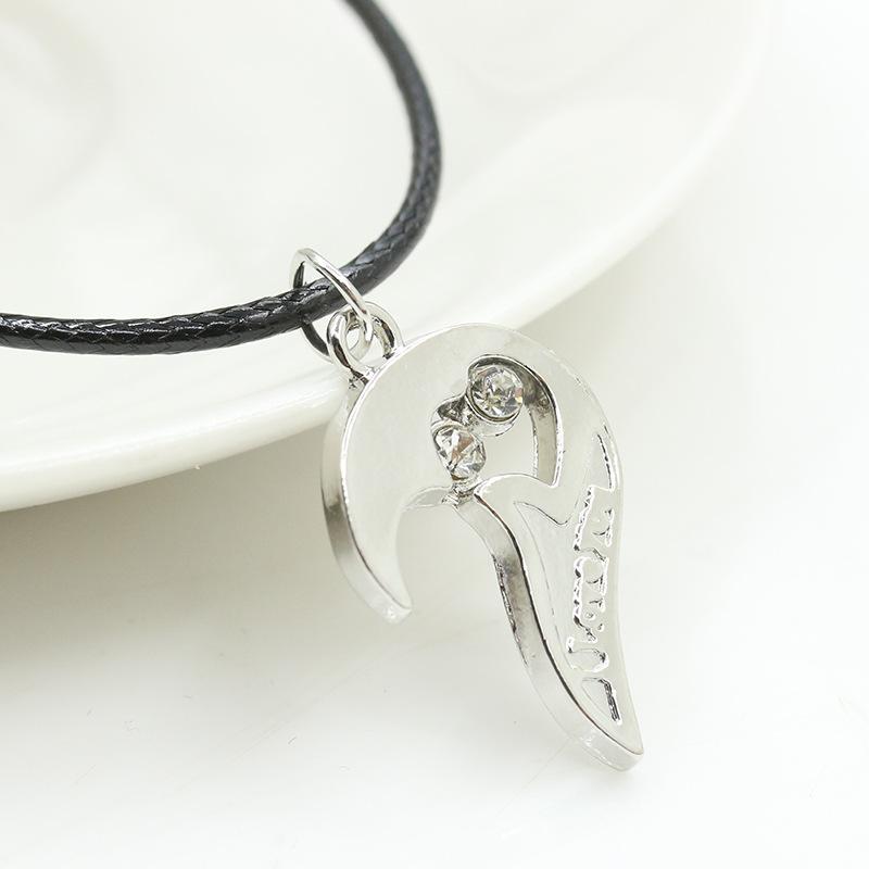 Korean Fashion Titanium Steel Love Heart and Wolf Fang Couple Necklace