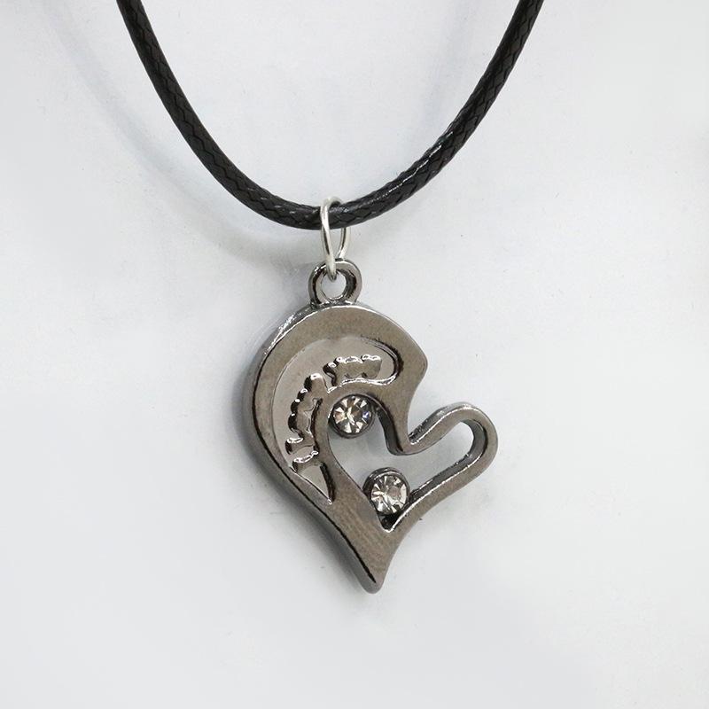 Korean Fashion Titanium Steel Love Heart and Wolf Fang Couple Necklace