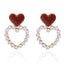 Korean Fashion Pearl Rhinestone Love Star Earrings