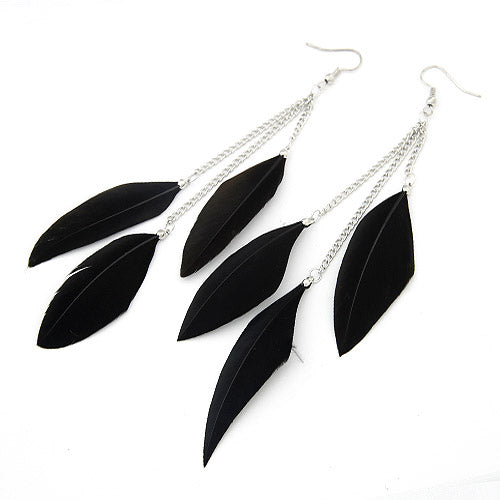 Korean Fashion Feather Tassel Earrings Pendant