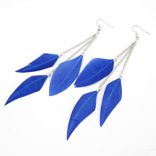 Korean Fashion Feather Tassel Earrings Pendant