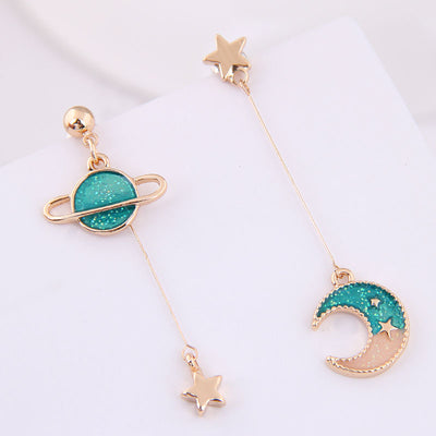 Korean Fashion Asymmetric Xingyue Earrings with Colorful Elastic Silicone Straps