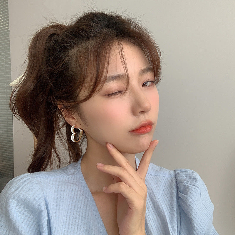 Korean Heart Earrings Fashion New Earrings Simple Earrings