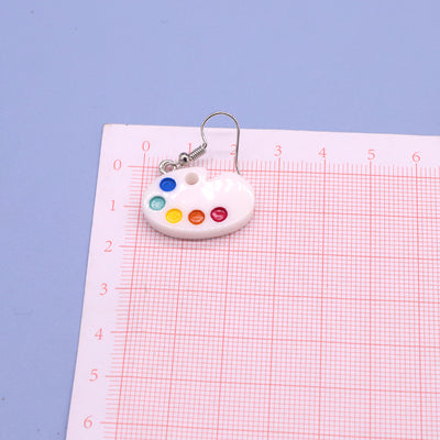 Korean Resin Simulation Palette Earrings Mini Painting Board Pendant Ear Hook