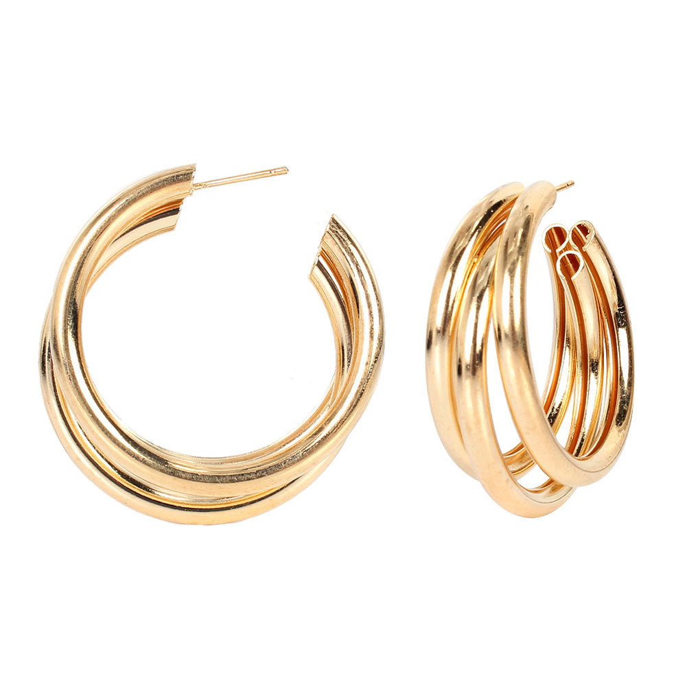 Korean Retro Geometric Alloy Plated Women's Earrings