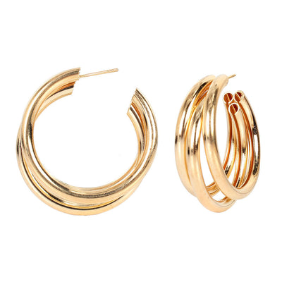 Korean Retro Geometric Alloy Plated Women's Earrings