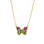 Korean Simple Multicolor Glass Butterfly Necklace Creative Retro Sweater Chain Wholesale
