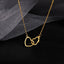 Korean Style Double Heart Stitching Interlocking Necklace