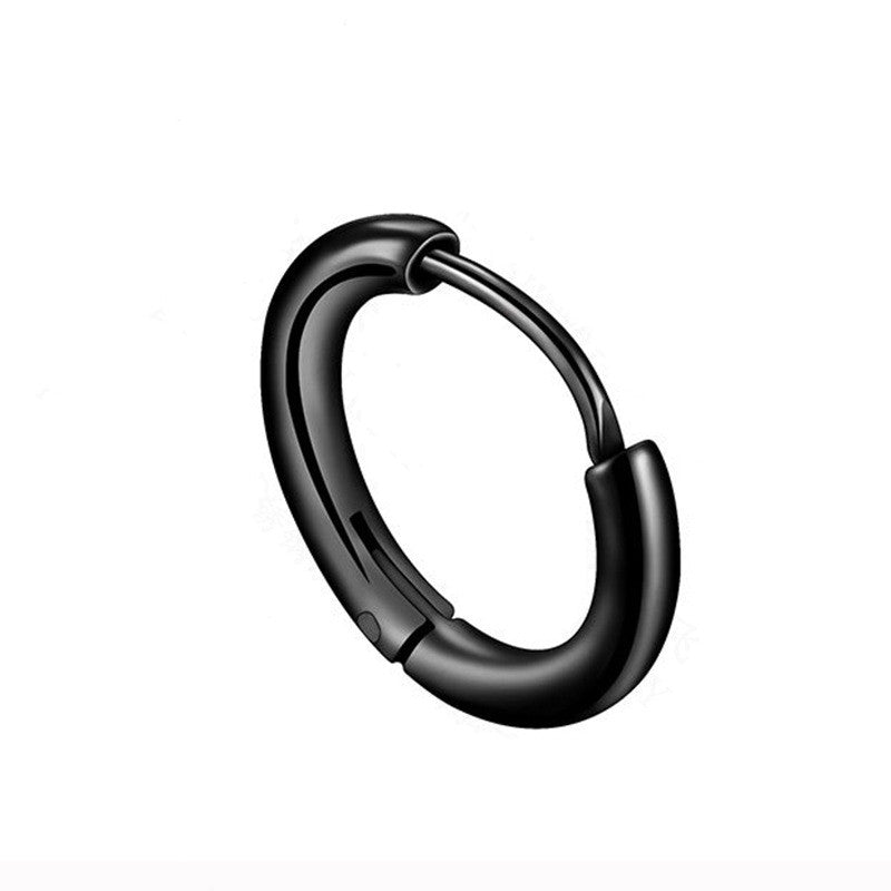 Korean Trend Glossy Circle Stainless Steel Hoop Earrings